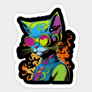 Psychedelic Cat 3.0 Sticker